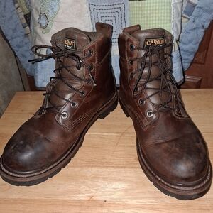 Carolina Men's Brown Leather Boots CA 6025 In A Size 10.5D. Good Condition